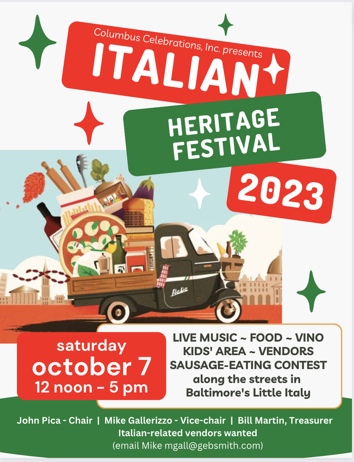 ITALIAN FESTIVALS Promotion Center for Little Italy, Baltimore